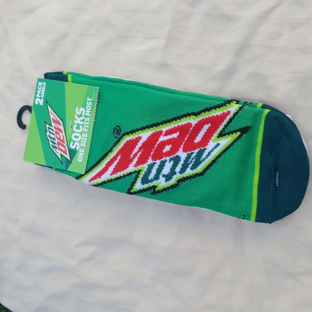 Mountain Dew 2 pack ankle socks brand new one size fits most